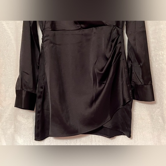 NWT Satin Surplice Tulip-Hem Mini Dress - Picture 8 of 14